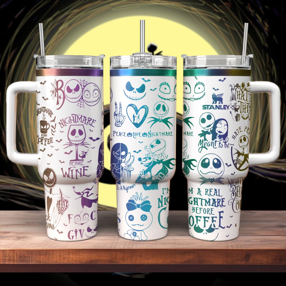 Jack and Sally Nightmare Before Xmas 40oz Tumbler - 408HLHNTB112