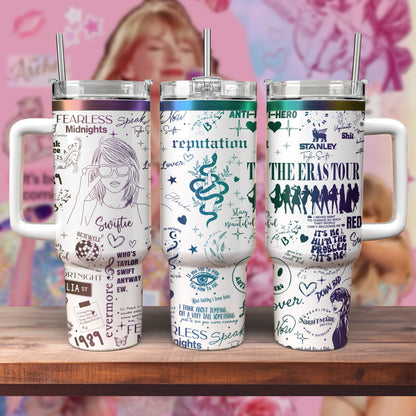 All 11 of Swift's Eras - 40oz Swiftie Albums Tumbler 406HLHNTB001