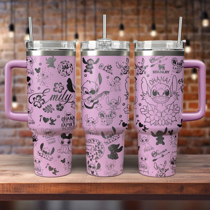 DN Cartoon Stitch Custom Name Engraved Tumbler- 406TTHNTB136