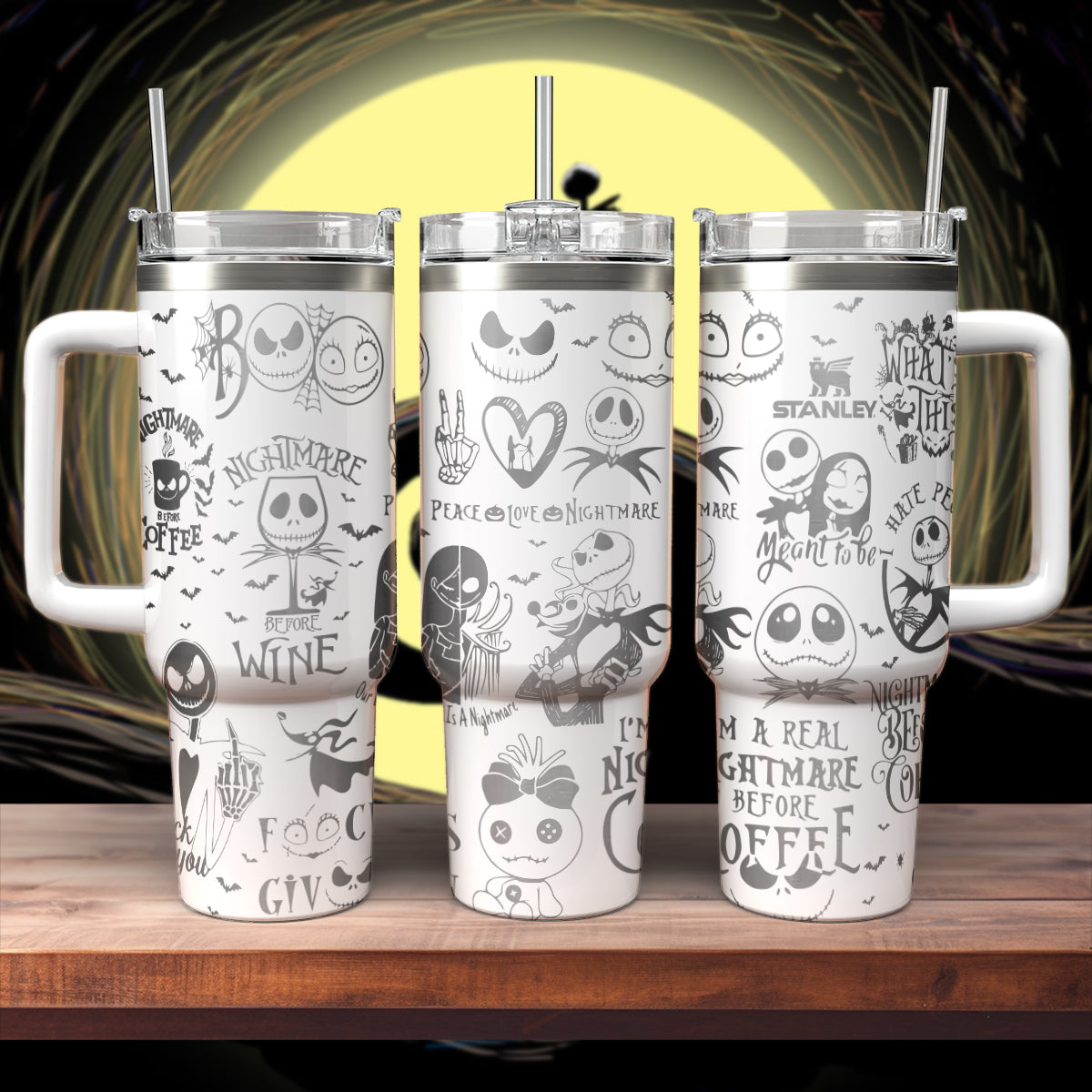 Jack and Sally Nightmare Before Xmas 40oz Tumbler - 408HLHNTB112