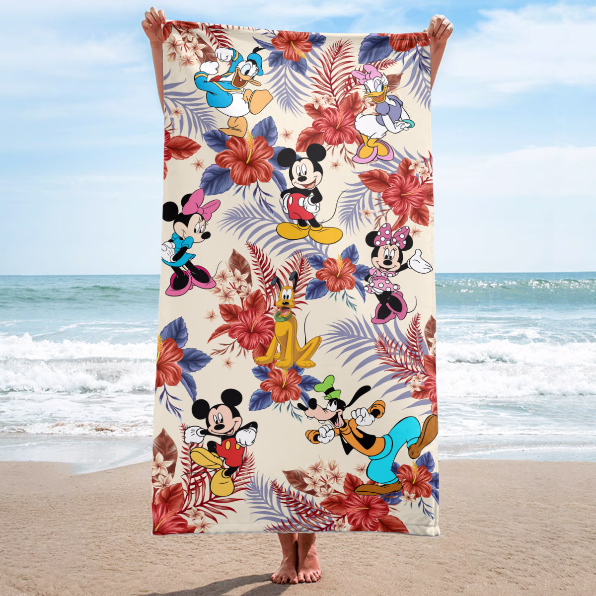 Mouse And Friends Hawaiian Beach Towel- 406TTHNBT171