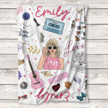 Custom Name Swiftie - 11 Albums Taylor Swift Blanket 407HLHNBL043