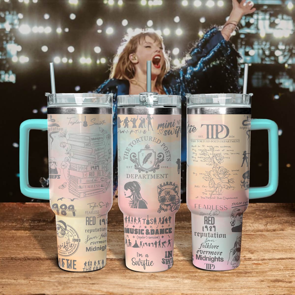 Swiftie TTPD Engraved 40oz Tumbler- 406TTHNTB038