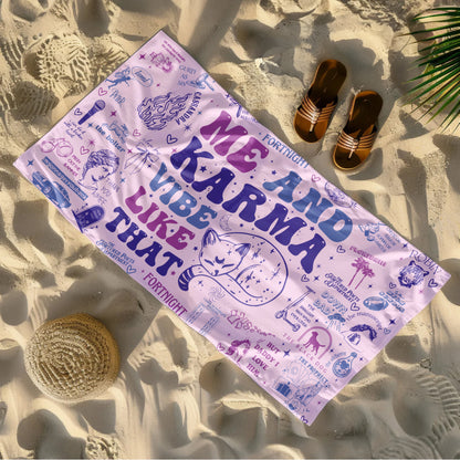 Me And Karma Vibe Swiftie Inspired Beach Towel- 406TTHNBT137