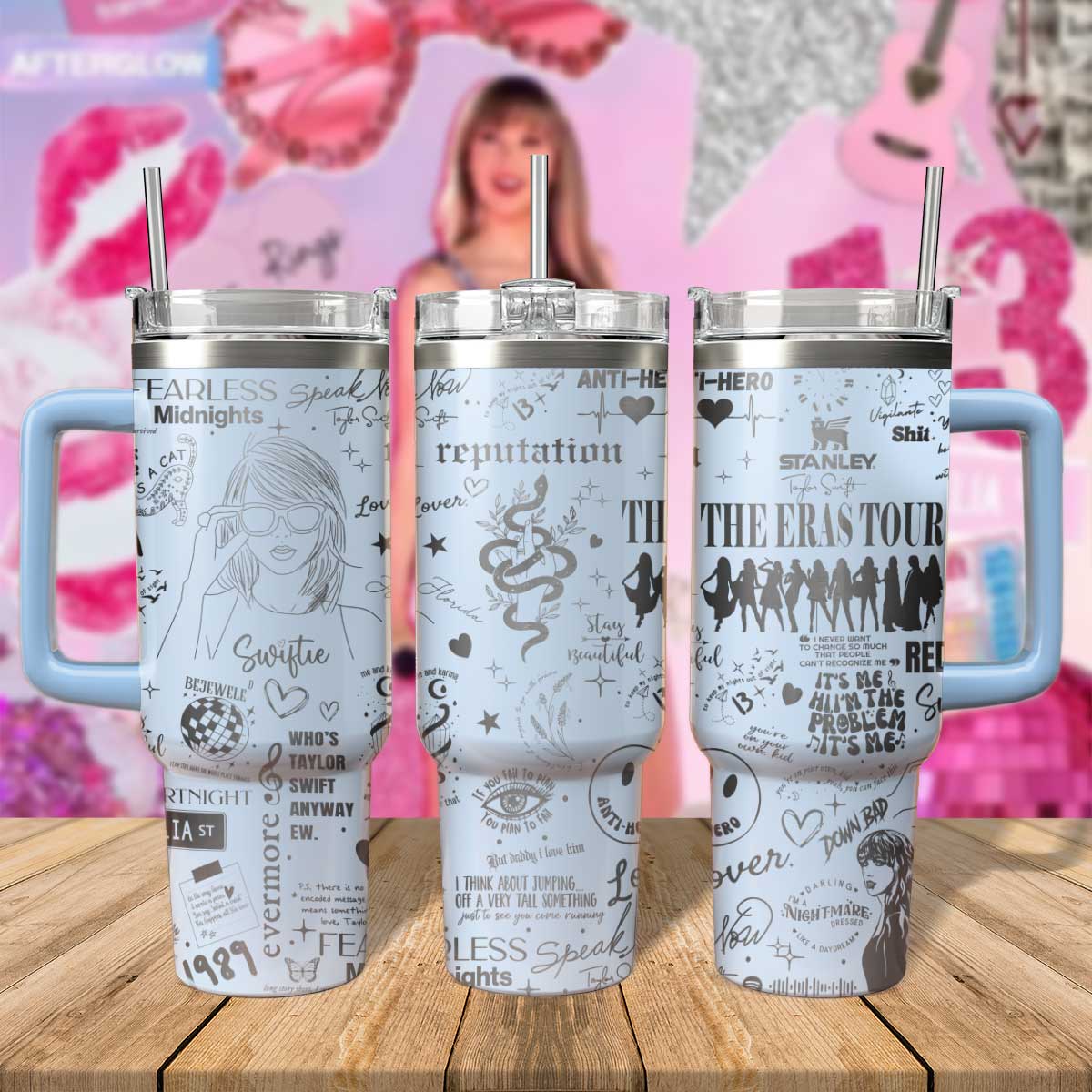 All 11 of Swift's Eras - 40oz Swiftie Albums Tumbler 406HLHNTB001