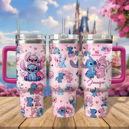 DN Stitch And Angel Custom Name Printed Tumbler- 406TTHNTB145