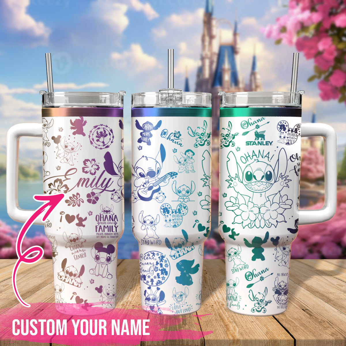 DN Cartoon Stitch Custom Name Engraved Tumbler- 406TTHNTB136