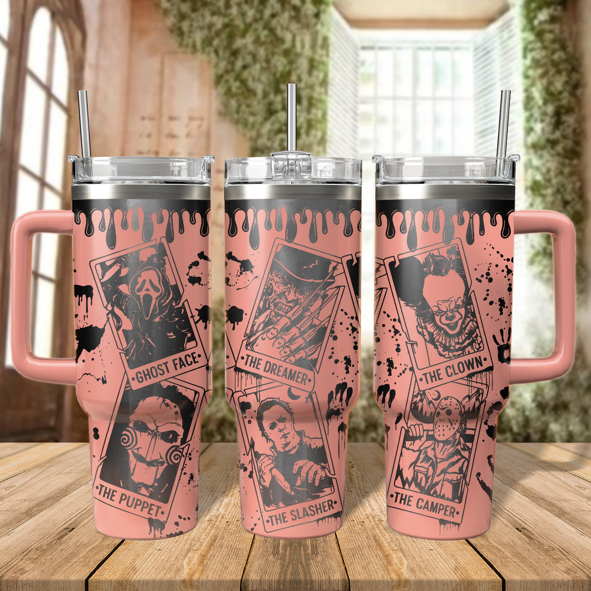 Horror Tarot Movies Characters 40oz Tumbler - 408HLHNTB080