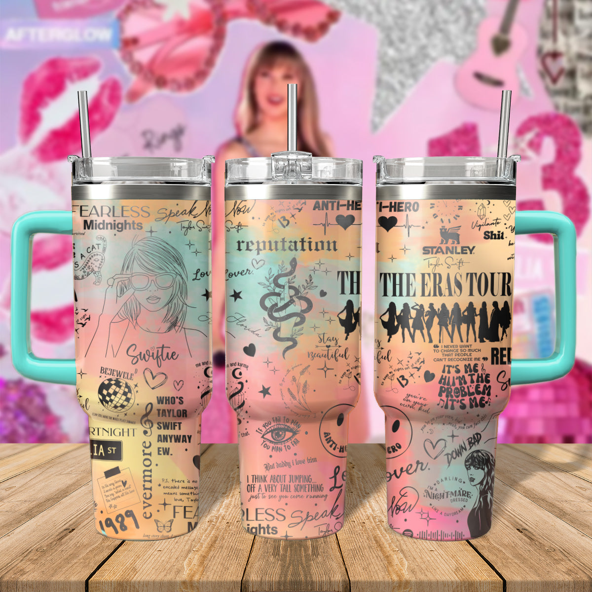 All 11 of Swift's Eras - 40oz Swiftie Albums Tumbler 406HLHNTB001