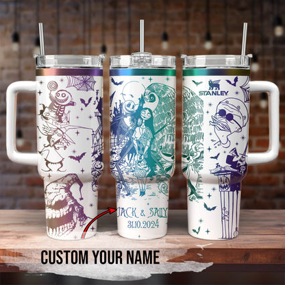 Custom Name Couple Nightmare Christmas 40oz Tumbler - 408HLTLTB0104