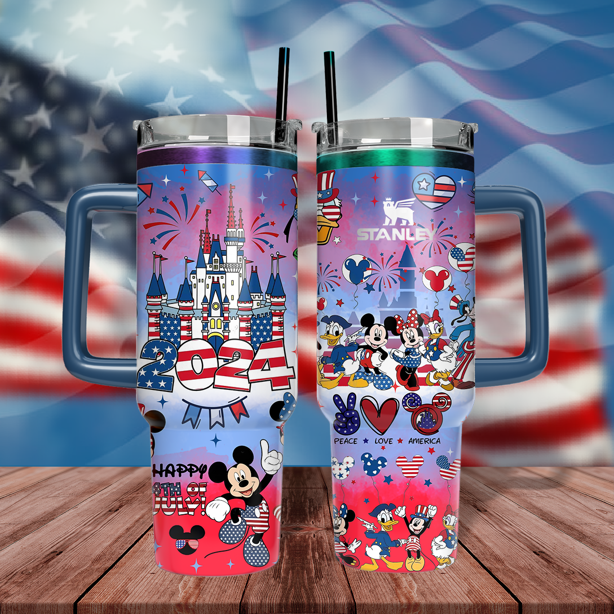 40oz DN Characters Magical Castle 4th Of July- DN Love- DTT02