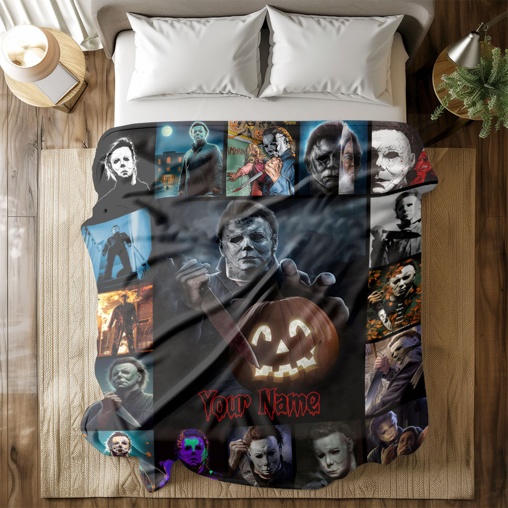 Custom Name Michael Myers Character Horror Movies Blanket - 408HLTLBL078