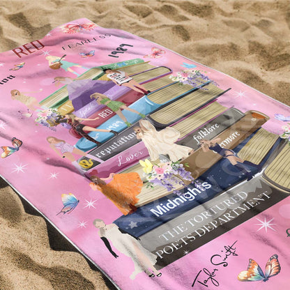 Taylor Swift The Eras Book Collection Beach Towel- 407TTTLBT119