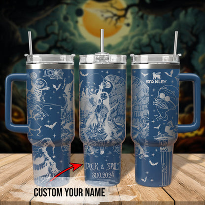 Custom Name Couple Nightmare Christmas 40oz Tumbler - 408HLTLTB0104