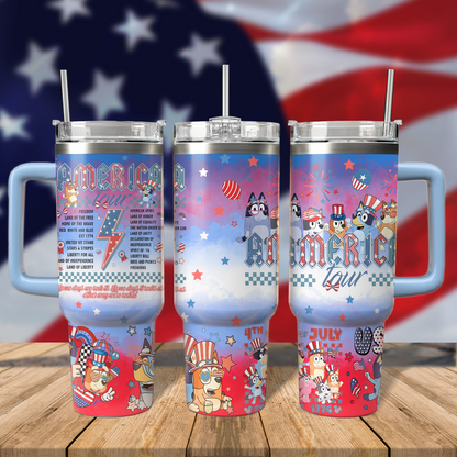 40oz Bluey 4th Of July - Loving Kids & Parents TLA72