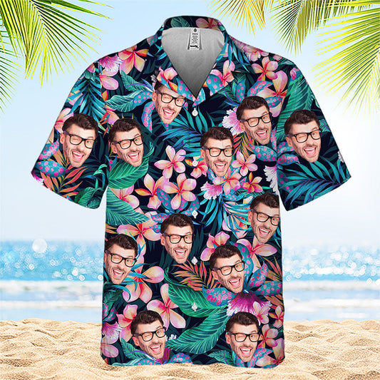 Custom Face Hawaiian Shirt All Over Print Unisex Shirt Vibe Summer Tropical