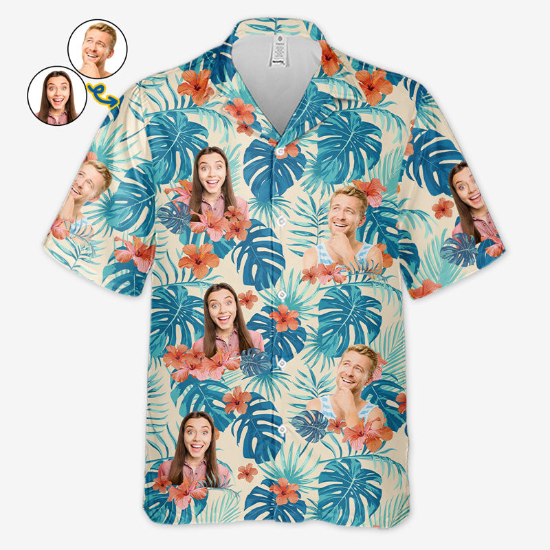 Custom Face Hawaiian Shirt All Over Print Unisex Shirt Vibe Summer Tropical