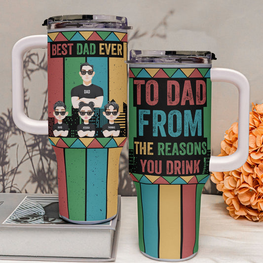 Dad Fist Bump Kids Names Father's Day Gift Tumbler 2305HMW1