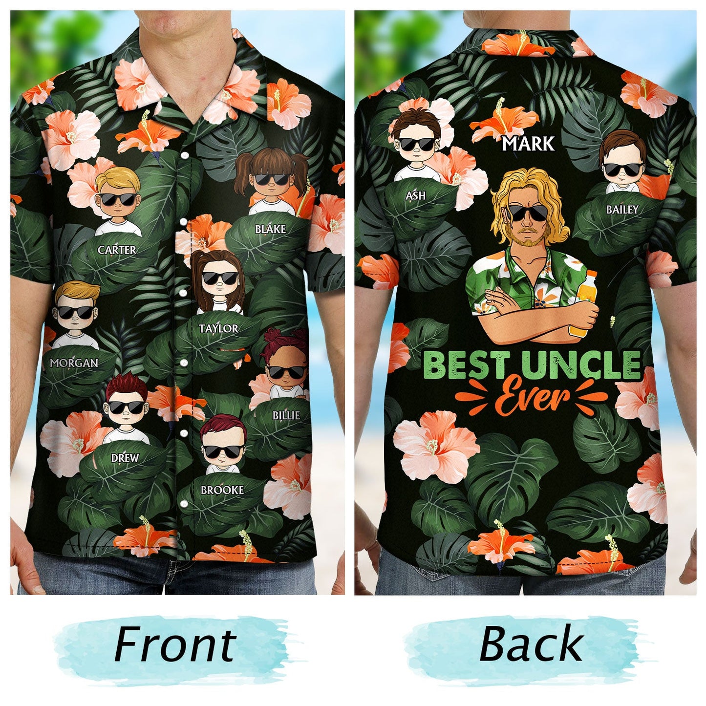 Custom Name Best Uncle Ever Loving Gift For Fathe Hawaiian Shirt 2005HW2