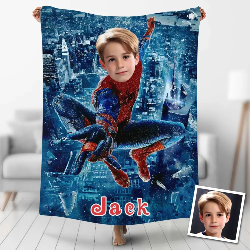 Hero Spider Man Custom Face/Name Blanket B15