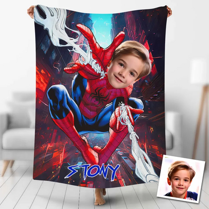 Hero Spider Man Custom Face/Name Blanket B10