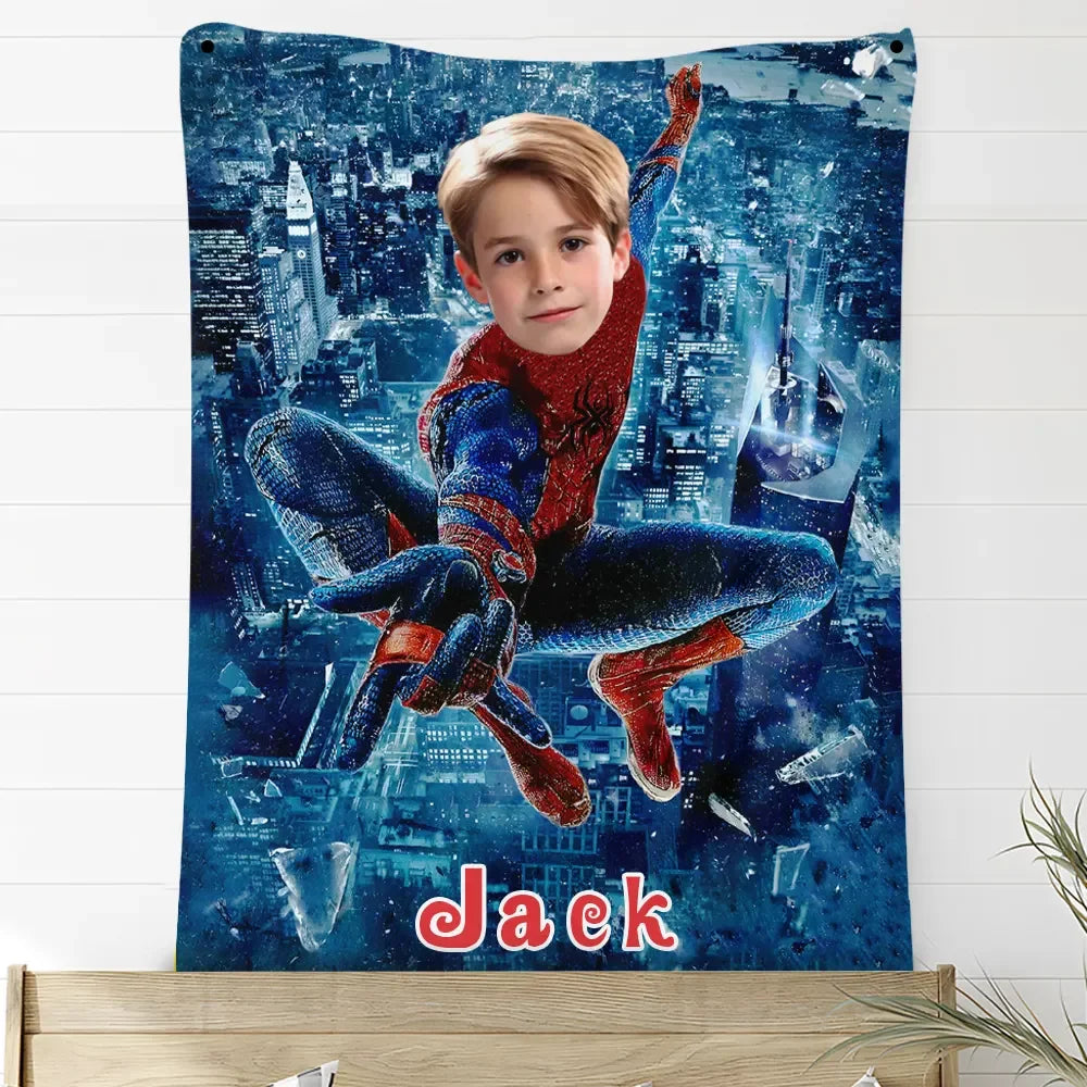 Hero Spider Man Custom Face/Name Blanket B15