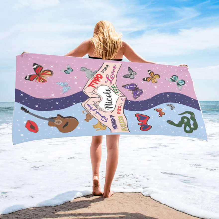 Taylor Swift Inspired Custom Name Beach Towel- 406TTBT133