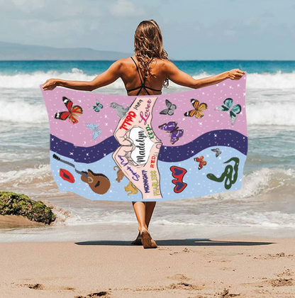 Taylor Swift Inspired Custom Name Beach Towel- 406TTBT133