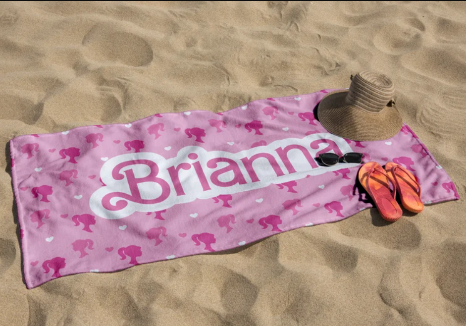 Barbie Inspired Custom Name Beach Towel- 407TTBT117