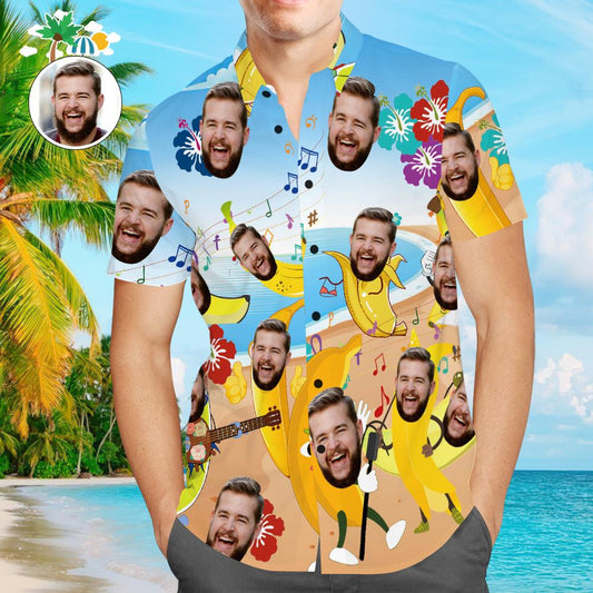 Custom Face Hawaiian Shirt All Over Print Men’s Shirt Banana Party