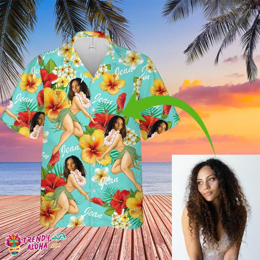 Custom Face Hawaiian Shirt All Over Print Unisex Shirt Vibe Summer Tropical