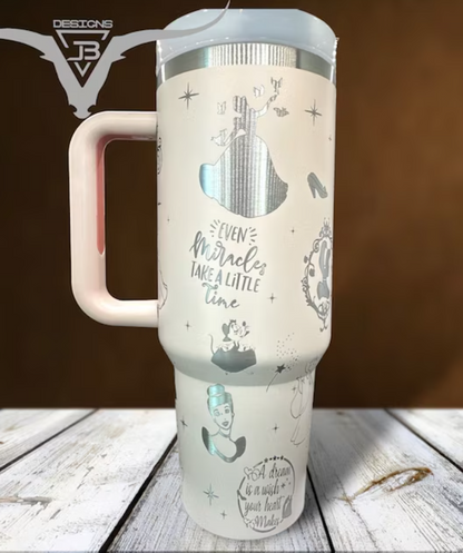 Disney Princess Laser Engraved Tumbler- 407TTTB007