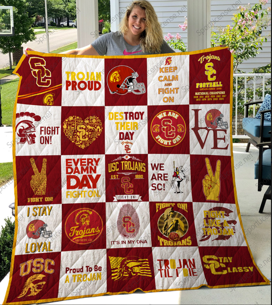 NC USC Trojans Blanket Gift For Fans