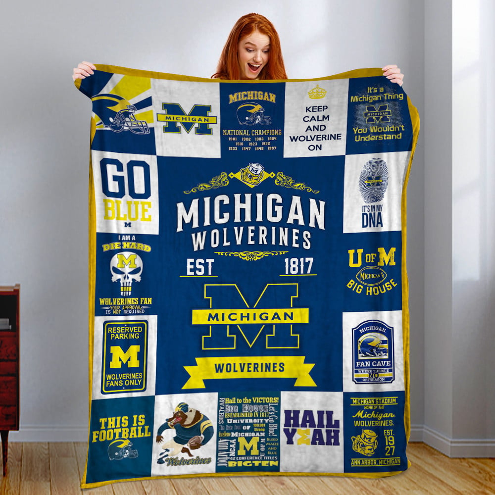 NC Michigan Wolverines Blanket And Quilt Gift For Fans