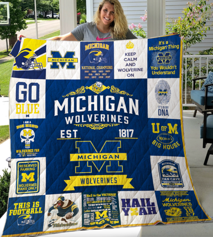 NC Michigan Wolverines Blanket And Quilt Gift For Fans