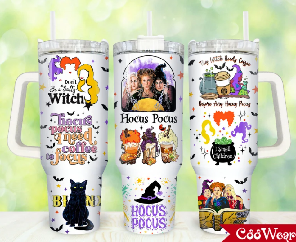 Hocus Pocus Halloween Movie Characters Printed 40Oz Tumbler- 406TTTB039