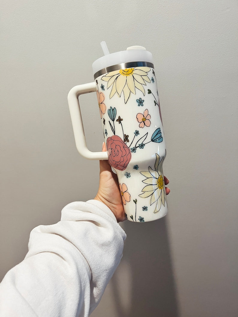 Pastel Floral 40 oz Tumbler HKT25