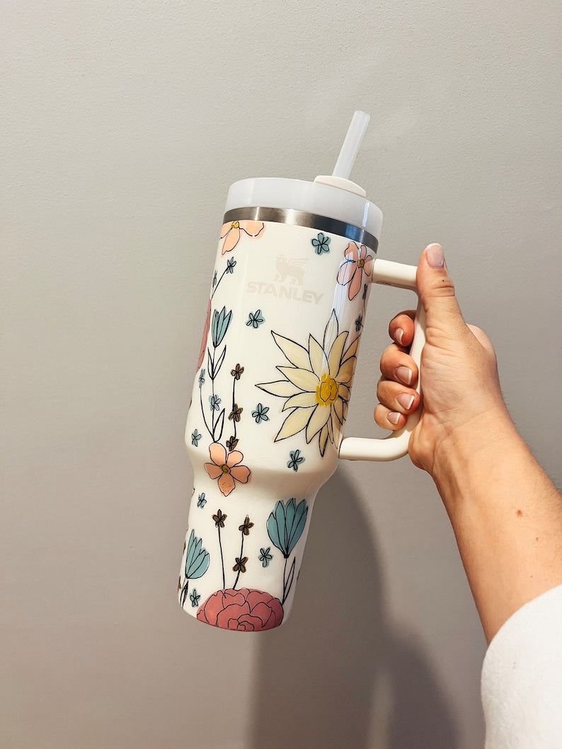 Pastel Floral 40 oz Tumbler HKT25