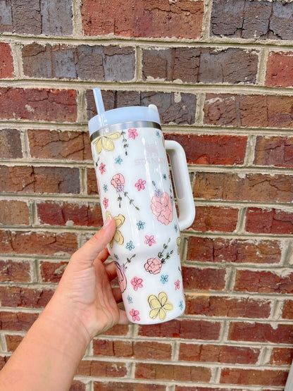 Pastel Floral 40 oz Tumbler HKT24