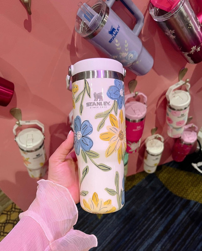 Flip Straw Floral  40 oz Tumbler HKT22