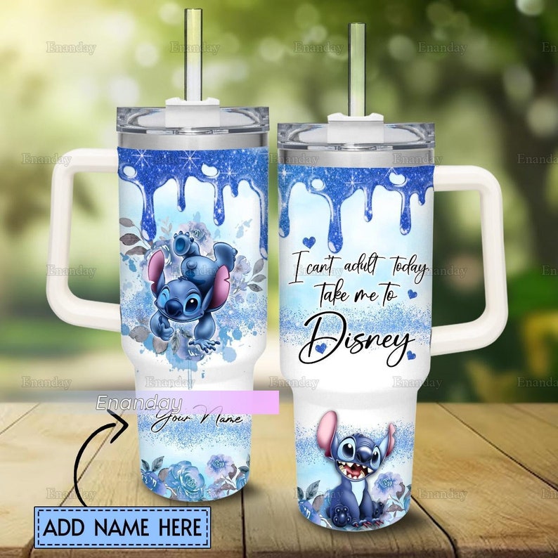 Custom Name  Stitch Cartoon 40oz Tumbler  - Perfect For Fan Disney 1305TLS10