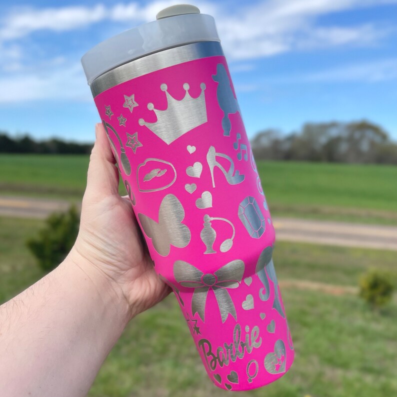 Barb 40oz Hot Pink Engraved Doll 40oz Tumbler 1405TLS6