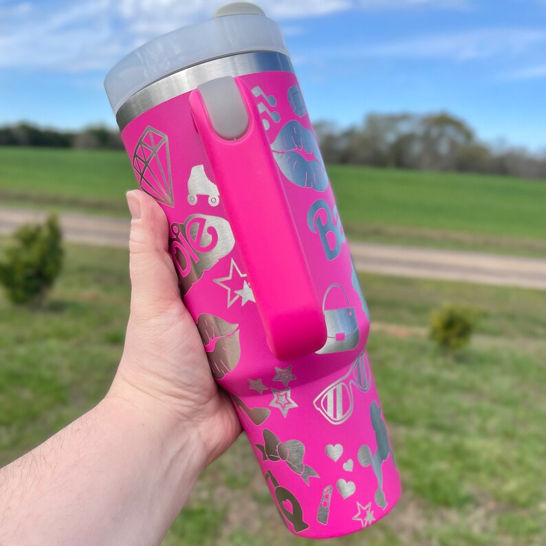 Barb 40oz Hot Pink Engraved Doll 40oz Tumbler 1405TLS6