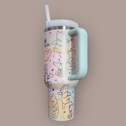 Winnie the Pooh Bear Engraved Hundred Acre Wood, Tiger, Eeyore, Piglet 40oz Tumbler 1405TLS1