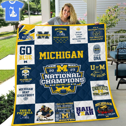 NC Michigan Wolverines Blanket And Quilt Gift For Fans