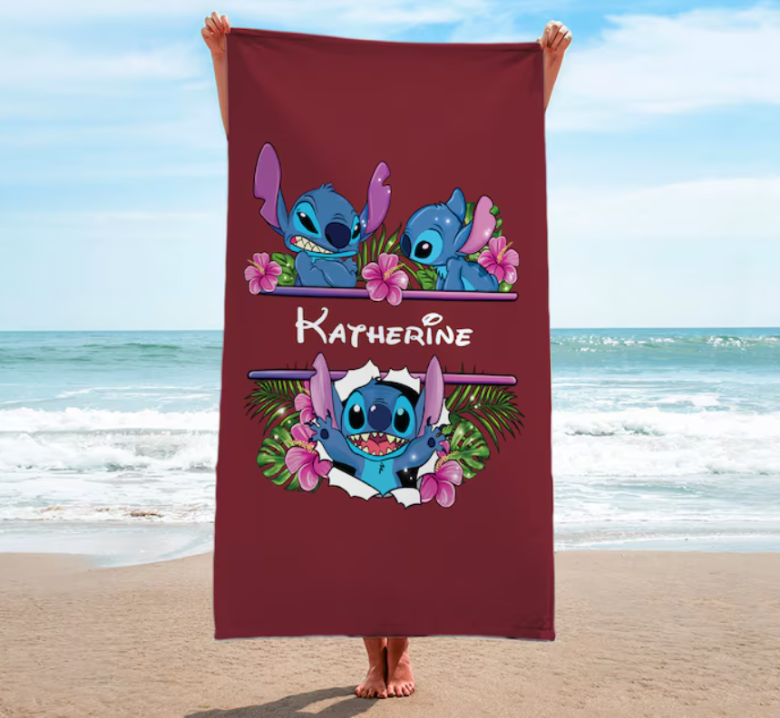 Stitch Custom Name Beach Towel- 406TTBT150