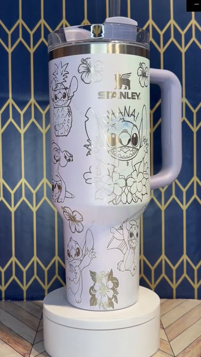 Stitch's Galactic Mischief Laser Engraved Tumbler - Disney Fan Gift 1305DL26