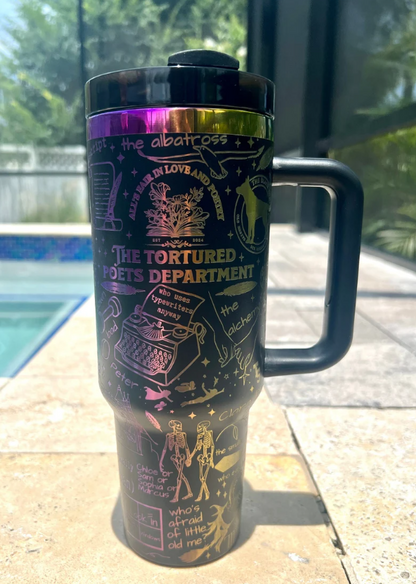 Swiftie Eras Or Tortured Poets Department Engraved Tumbler- 406TTTB165