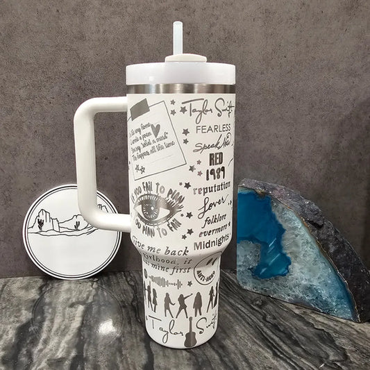 40 Oz Swiftie on Frost White Tumbler TW25 - Perfect Gift For Fans