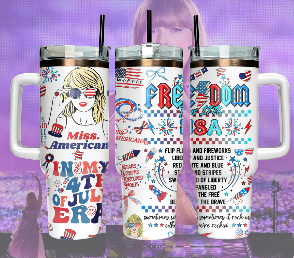 Miss Americana 4th of July Printed Swift Tumbler- 406TTTB085